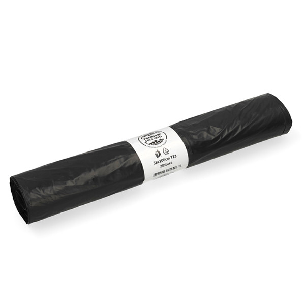 Vuilniszakken 70 liter | 20 stuks | HDPE | Zwart | 123schoon  SDR07248 - 1
