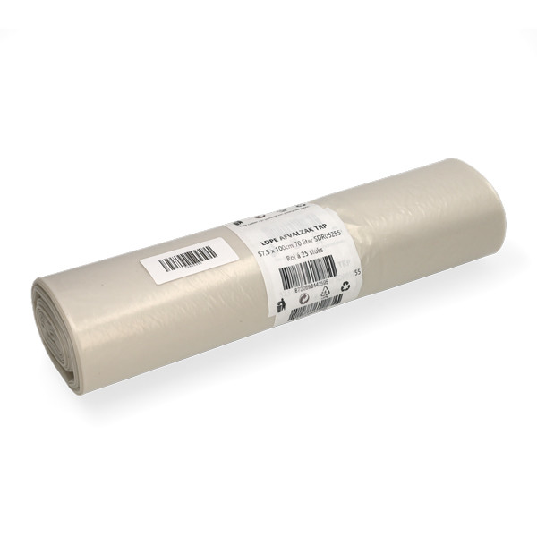 Vuilniszakken 70 liter | 25 stuks | LDPE | Type 60 Transparant | 123schoon  SDR05255 - 1
