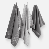 Walra Superior Keukenset | Antranciet/Wit | 2 theedoeken + 1 keukendoek  SDR07517