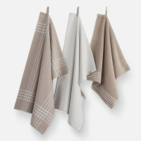 Walra Superior Keukenset | Taupe/Wit | 2 theedoeken + 1 keukendoek SDR07521