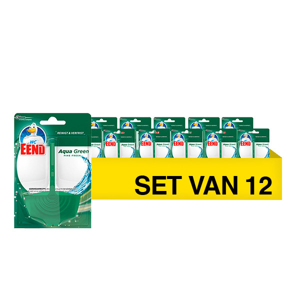 Aanbieding: 12x WC-Eend Toiletblok Aqua Green (66 gram) SWC00098 - 1