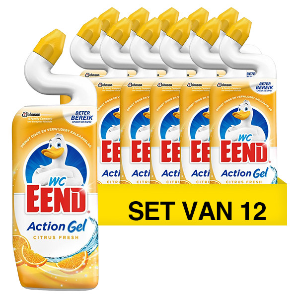 Wc-eend Aanbieding: 12x WC-Eend Toiletreiniger Action Gel Citrus Splash (750 ml)  SWC00036 - 1