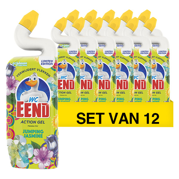 Wc-eend Aanbieding: 12x WC-Eend Toiletreiniger Action Gel Jasmine Jump (750 ml)  SWC00078 - 1