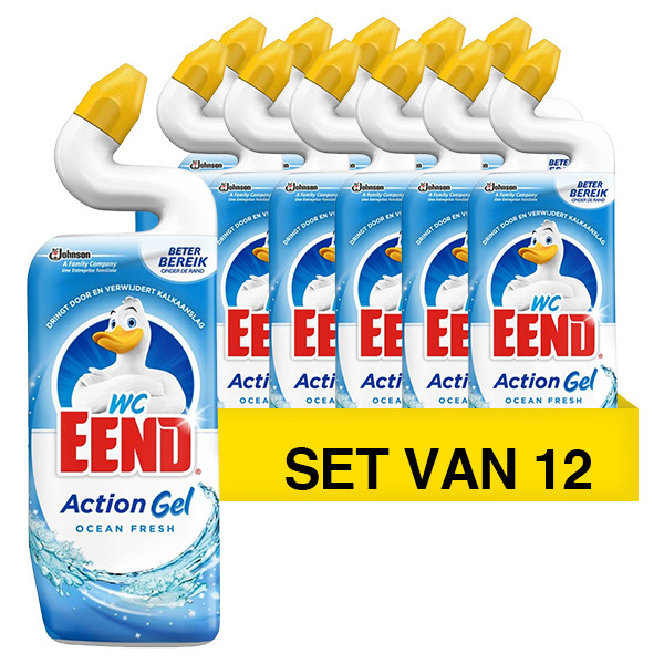 Wc-eend Aanbieding: 12x WC-Eend Toiletreiniger Action Gel Ocean Fresh (750 ml)  SWC00073 - 1