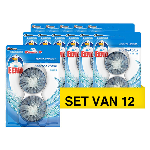 Wc-eend Aanbieding: 12x WC-Eend stortbak blok Blue duo (2 x 50 gram)  SWC00048 - 1