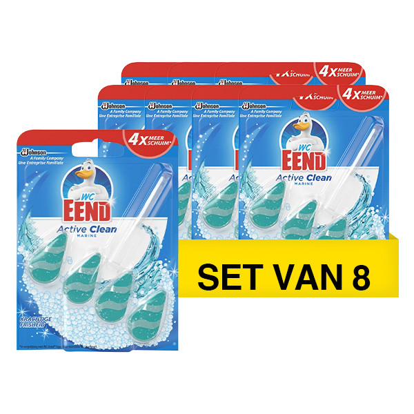 Wc-eend Aanbieding: 8x WC-Eend toiletblok Active Clean Marine (38 gram)  SWC00044 - 1