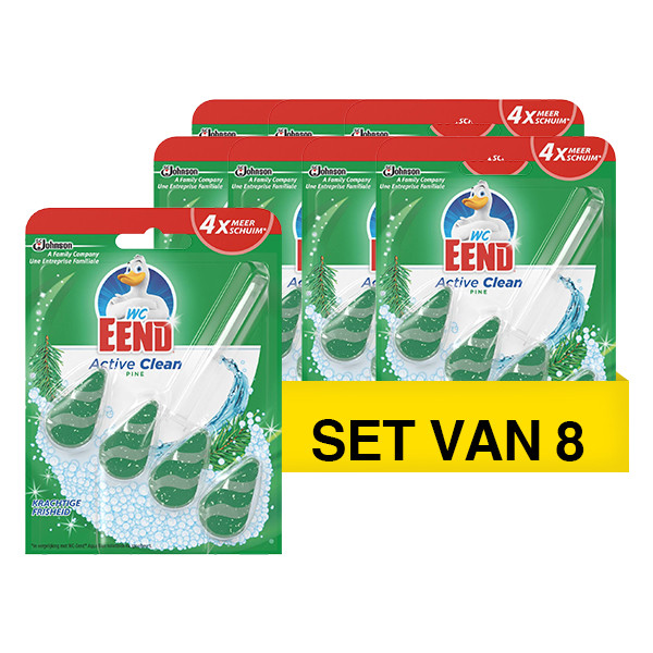 Wc-eend Aanbieding: 8x WC-Eend toiletblok Active Clean Pine (39 gram)  SWC00045 - 1