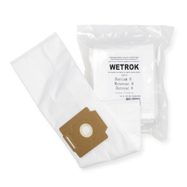 Wetrok Bantam/Monovac/Durovac 6 microvezel stofzuigerzakken 6 zakken (123schoon huismerk)  SWE01005 - 1