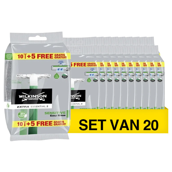 Wilkinson Aanbieding: Wilkinson Extra 2 Sensitive Essentials wegwerpscheermesjes (20 x 15 stuks)  SWI00191 - 1