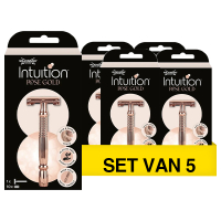 Wilkinson Aanbieding: Wilkinson Intuition Safety scheersysteem Rose Gold + 10 scheermesjes (5 stuks)  SWI00197