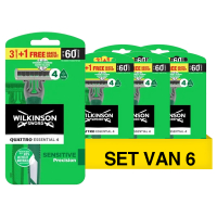 Wilkinson Aanbieding: Wilkinson Quattro Essential 4 Sensitive wegwerpscheermesjes (6 x 4 stuks)  SWI00193