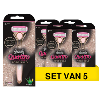 Wilkinson Aanbieding: Wilkinson Quattro for Women scheersysteem Rosegold + mesje (5 stuks)  SWI00163