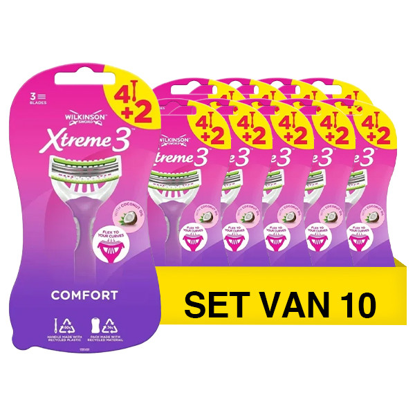 Wilkinson Aanbieding: Wilkinson Xtreme 3 Comfort wegwerpscheermesjes (10 x 6 stuks)  SWI00189 - 1