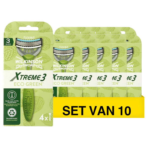 Wilkinson Aanbieding: Wilkinson Xtreme 3 Eco Green wegwerpscheermesjes (10 x 4 stuks)  SWI00179 - 1