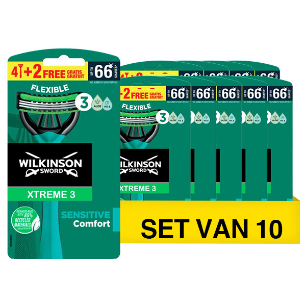 Wilkinson Aanbieding: Wilkinson Xtreme 3 Sensitive wegwerpscheermesjes (10 x 6 stuks)  SWI00203 - 1