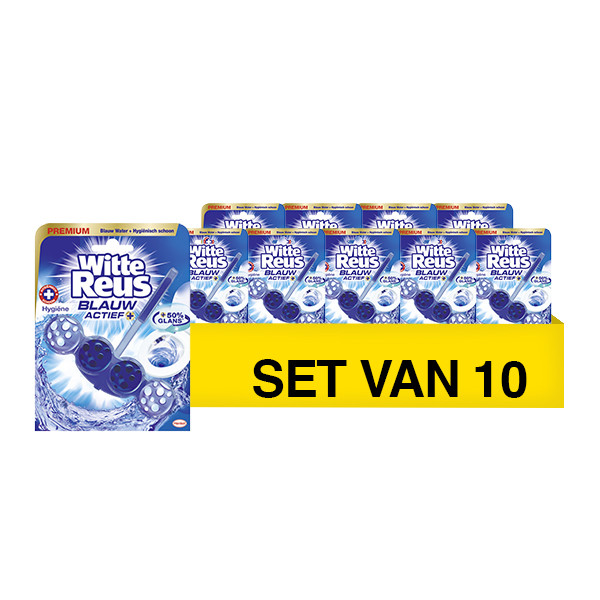 Witte-Reus Aanbieding: 10x Witte Reus toiletblok Blauw Actief Hygiene (50 gram)  SRE00185 - 1