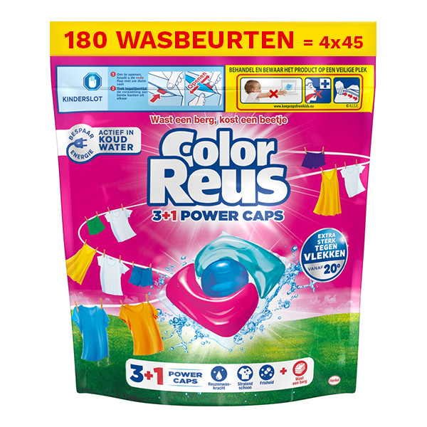 Aanbieding: Color Reus 3+1 Power Wasmiddel Capsules (4 verpakkingen - 180 wasbeurten) SRE00312 - 1