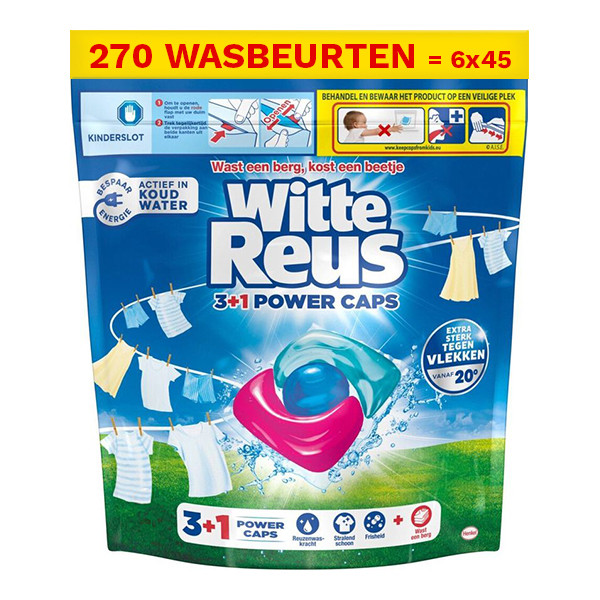 Aanbieding: Witte Reus 3+1 Power Wasmiddel Capsules (4 pakken à 45 wasbeurten) SRE00321 - 1