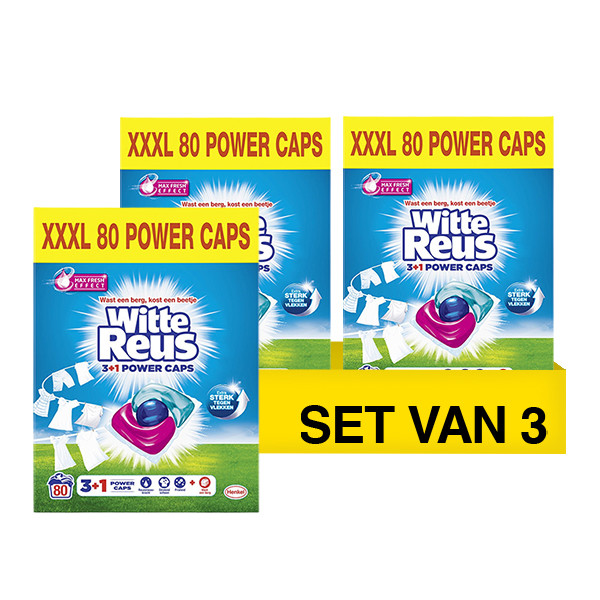 Aanbieding: Witte Reus Wasmiddel Capsules 3+1 Power Caps (3 stuks - 240 wasbeurten) SRE00411 - 1