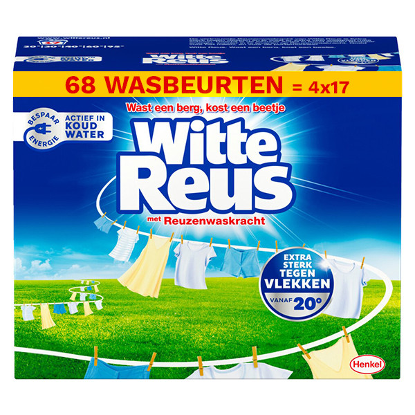 Witte-Reus Aanbieding: Witte Reus waspoeder 850 gram (4 dozen - 68 wasbeurten - 3,4 kg)  SRE00299 - 1