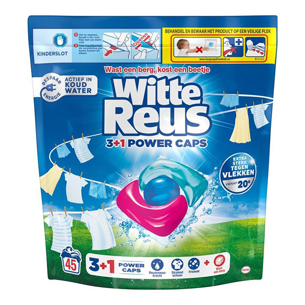 Witte Reus 3+1 Power Wasmiddel Capsules (45 wasbeurten) SRE00320 - 1