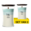 Aanbieding: Woodwick Geurkaars Driftwood Shores Trilogy Large Hourglass (2 stuks à 610 g) SWO00090 - 1