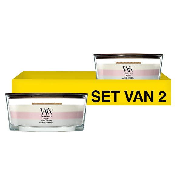 Aanbieding: Woodwick Geurkaars Floral Blossoms Trilogy Ellipse (2 stuks à 454 g) SWO00092 - 1