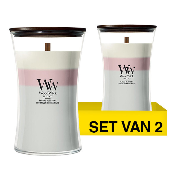 Aanbieding: Woodwick Geurkaars Floral Blossoms Trilogy Large Hourglass (2 stuks à 610 g) SWO00093 - 1