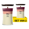 Aanbieding: Woodwick Geurkaars Lush Nectar Large Trilogy Hourglass (2 stuks à 610 g) SWO00095 - 1