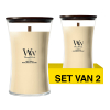 Aanbieding: Woodwick Geurkaars Lush Pomelo Large Hourglass (2 stuks à 610 g) SWO00099 - 1