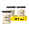 Aanbieding: Woodwick Geurkaars Lush Pomelo Mini Hourglass (3 stuks à 90 g) SWO00101 - 1