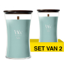 Aanbieding: Woodwick Geurkaars Sea Spray Large Hourglass (2 stuks à 610 g) SWO00108 - 1