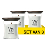 Aanbieding: Woodwick Geurkaars White Tea & Jasmine Mini Hourglass (3 stuks à 90 g) SWO00125 - 1