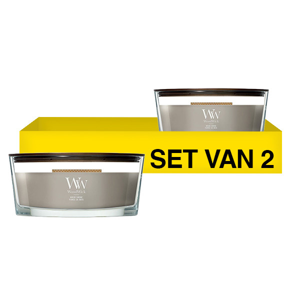 Aanbieding: Woodwick Geurkaars Wood Smoke Ellipse (2 stuks à 454 g) SWO00126 - 1