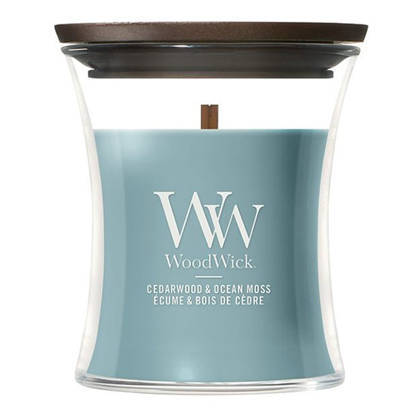 Woodwick Geurkaars Cedarwood & Ocean Moss Mini Hourglass (90 g) SWO00027 - 1