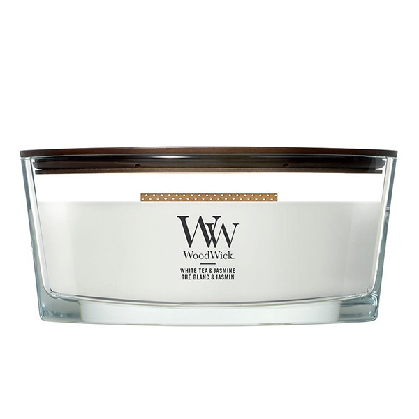 Woodwick Geurkaars White Tea & Jasmine Ellipse (454 g) SWO00066 - 1