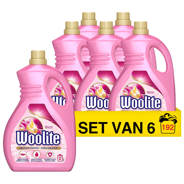 Woolite Aanbieding: Woolite vloeibaar wasmiddel delicate textiel 1,9 liter (6 flessen - 192 wasbeurten)  SWO00004 - 1
