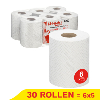 Aanbieding: 5x WypAll L10 1-laags Poetsdoeken 6222 Centerfeedrol Wit (6 rollen) SWY00029