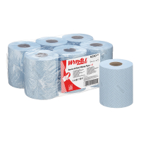 WypAll L10 1-laags Poetsdoeken  6220 - Centerfeedrol, Blauw (6 rollen)  SWY00006