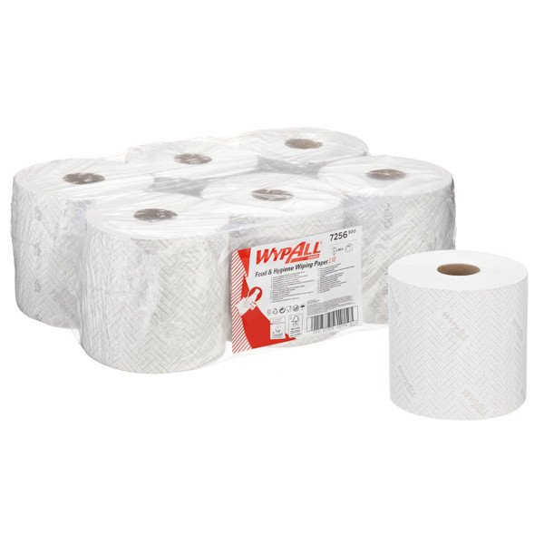 WypAll L10 Papieren Reinigingsdoeken 7256, Wit (6 rollen)  SWY00002 - 1
