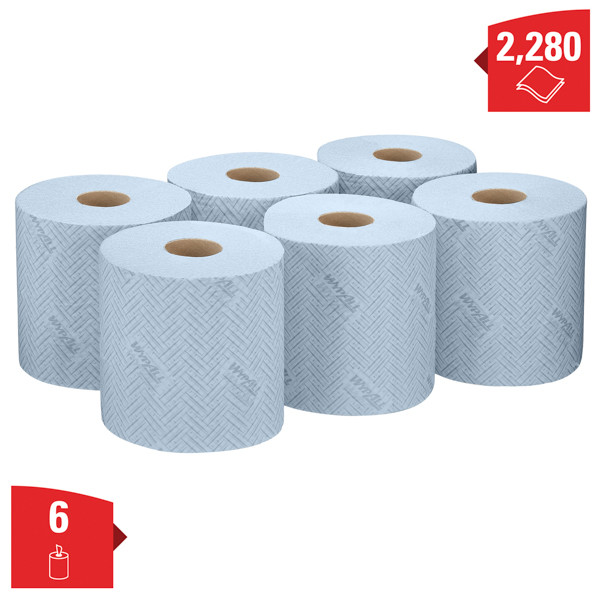 WypAll  L20 Centerfeed 7302, Blauw (6 rollen)  SWY00009 - 2