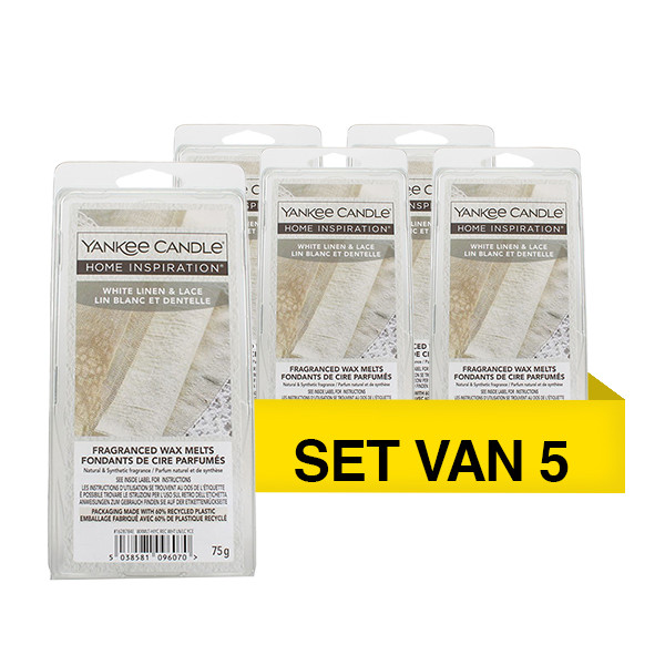 Aanbieding:Yankee Candle Home Inspiration Wax Melts White Linen & Lace (5 stuks à 75 g) SYA00026 Aanbieding:Yankee Candle Home Inspiration Wax Melts White Linen & Lace (5 stuks à 75 g) SYA00026 - 1