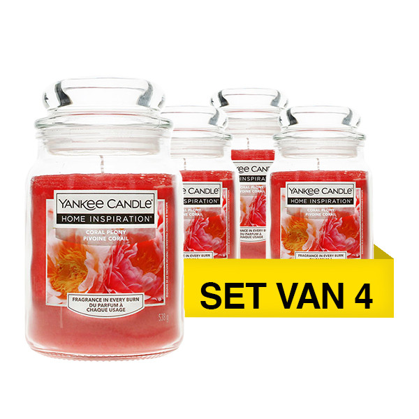 Aanbieding: Yankee Candle Home Inspiration Large Jar Candle Coral Peony (4 stuks à 538 g) SYA00098 Aanbieding: Yankee Candle Home Inspiration Large Jar Candle Coral Peony (4 stuks à 538 g) SYA00098 - 1