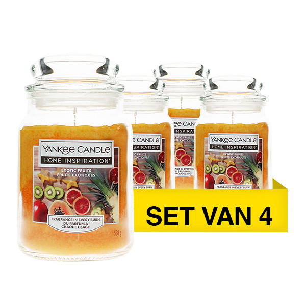 Aanbieding: Yankee Candle Home Inspiration Large Jar Candle Exotic Fruits (4 stuks à 538 g) SYA00082 Aanbieding: Yankee Candle Home Inspiration Large Jar Candle Exotic Fruits (4 stuks à 538 g) SYA00082 - 1