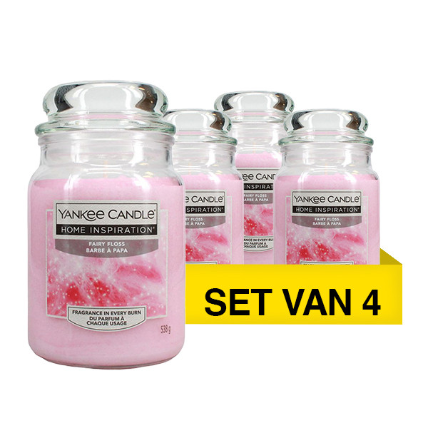 Aanbieding: Yankee Candle Home Inspiration Large Jar Candle Fairy Floss (4 stuks à 538 g) SYA00106 Aanbieding: Yankee Candle Home Inspiration Large Jar Candle Fairy Floss (4 stuks à 538 g) SYA00106 - 1