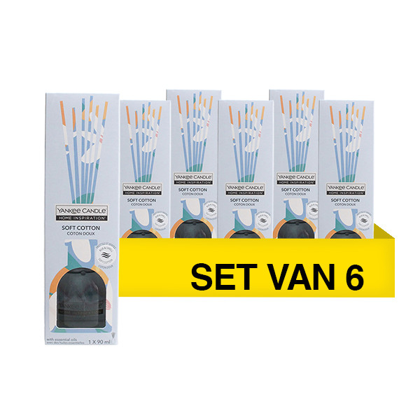 Aanbieding: Yankee Candle Home Inspiration Reed Diffuser Soft Cotton (6 stuks à 90 ml) SYA00008 Aanbieding: Yankee Candle Home Inspiration Reed Diffuser Soft Cotton (6 stuks à 90 ml) SYA00008 - 1
