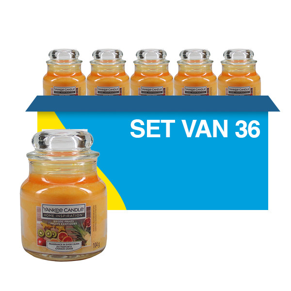 Aanbieding: Yankee Candle Home Inspiration Small Jar Candle Exotic Fruits (36 stuks à 104 g) SYA00054 Aanbieding: Yankee Candle Home Inspiration Small Jar Candle Exotic Fruits (36 stuks à 104 g) SYA00054 - 1