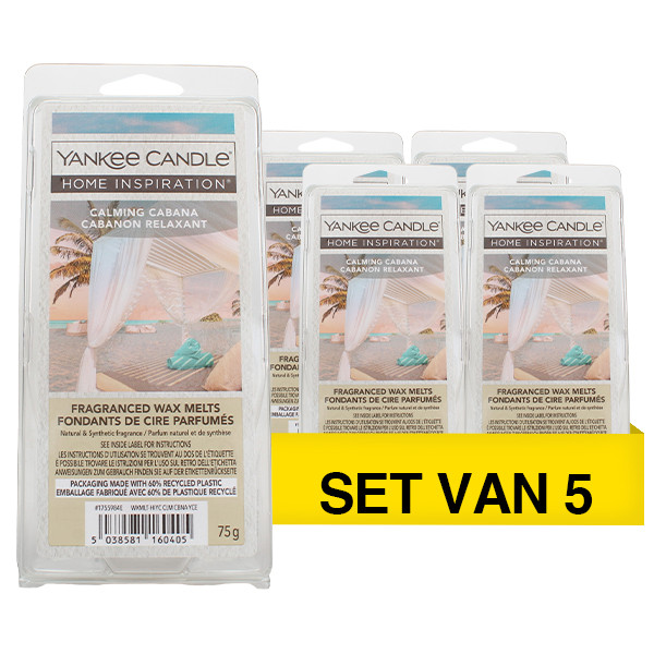 Aanbieding: Yankee Candle Home Inspiration Wax Melts Calming Cabana (5 verpakkingen à 75 g) SYA00126 - 1