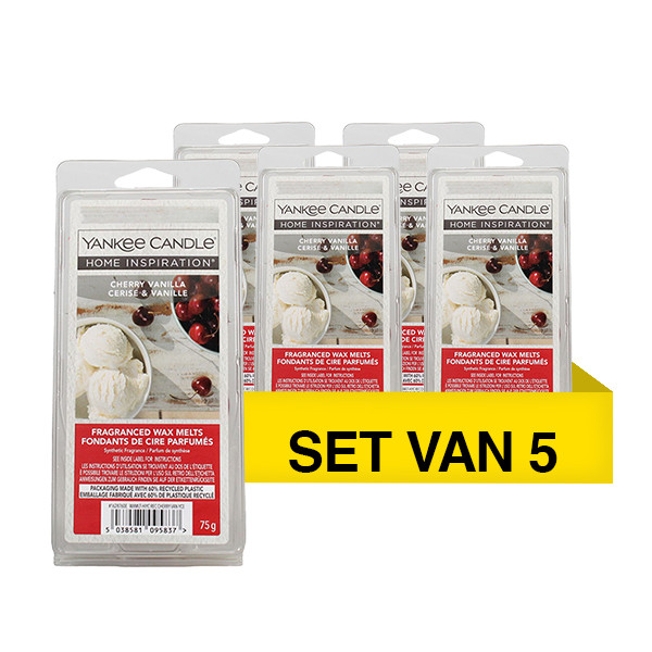 Aanbieding: Yankee Candle Home Inspiration Wax Melts Cherry Vanilla (5 stuks à 75 g) SYA00014 Aanbieding: Yankee Candle Home Inspiration Wax Melts Cherry Vanilla (5 stuks à 75 g) SYA00014 - 1