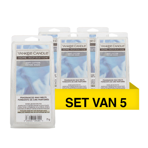 Aanbieding: Yankee Candle Home Inspiration Wax Melts Soft Cotton (5 stuks à 75 g) SYA00022 Aanbieding: Yankee Candle Home Inspiration Wax Melts Soft Cotton (5 stuks à 75 g) SYA00022 - 1